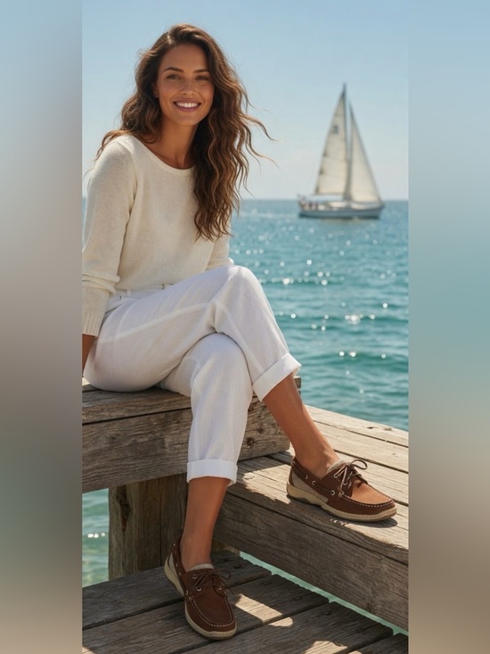 Highland Creek Shoes - Suede Dockside Topsider Boat Shoes 9 Like New Comfy